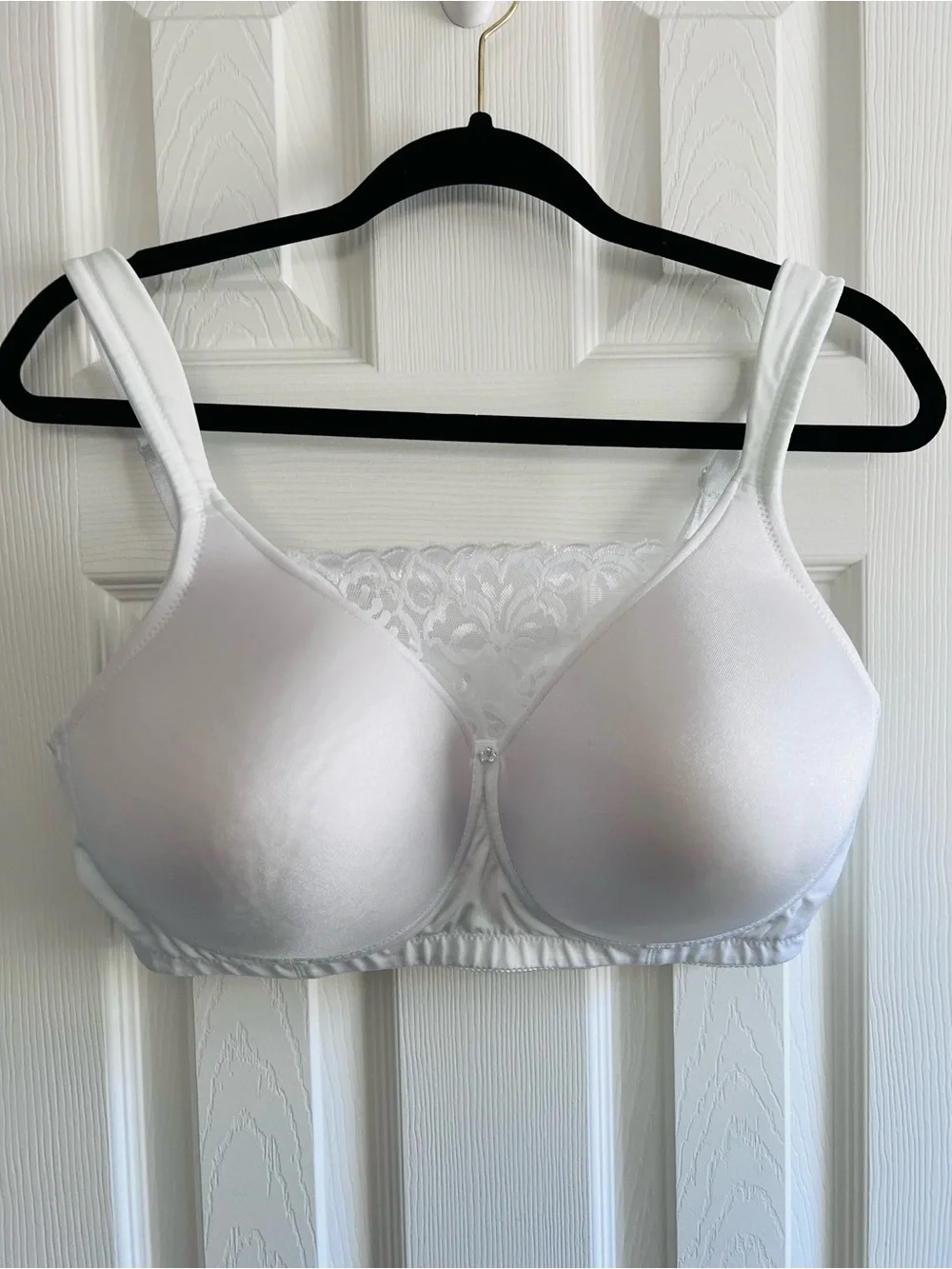 Jodee 40D White Mastectomy Bra Pocketed Wire Free Post Surgery Lace Comfort - Picture 1 of 7